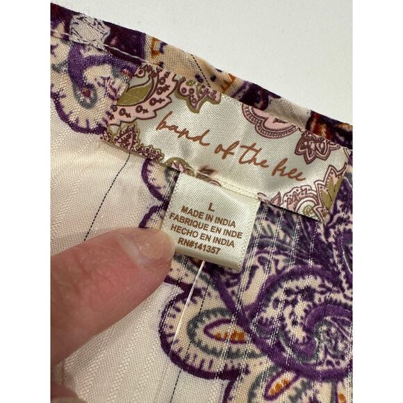 NEW Band of the Free Mirabelle Crop Top Size L Cream Purple Paisley Lace NWT - Picture 6 of 15